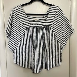 Madewell knit striped flowy shirt with square neck line size XL